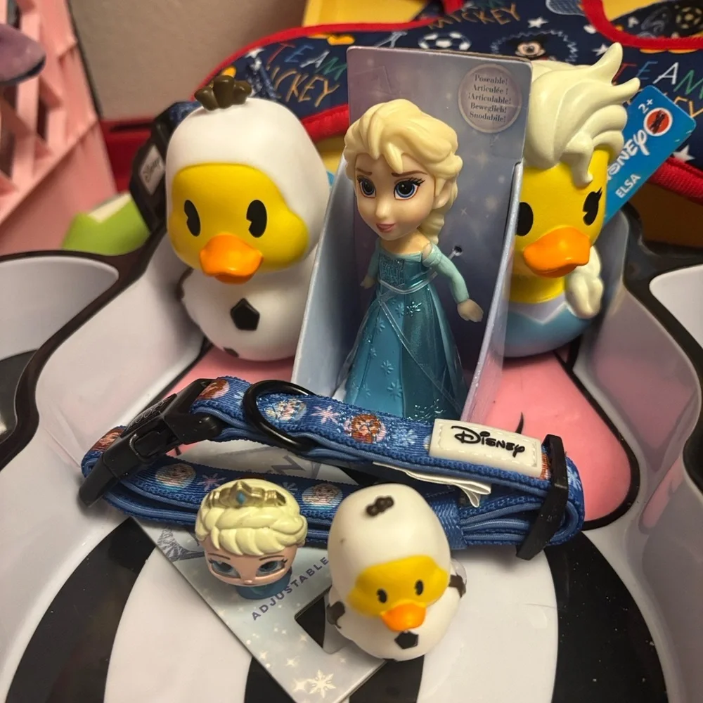Disney Frozen 6 PCS Bundle Dog Collar Ducks Dolls